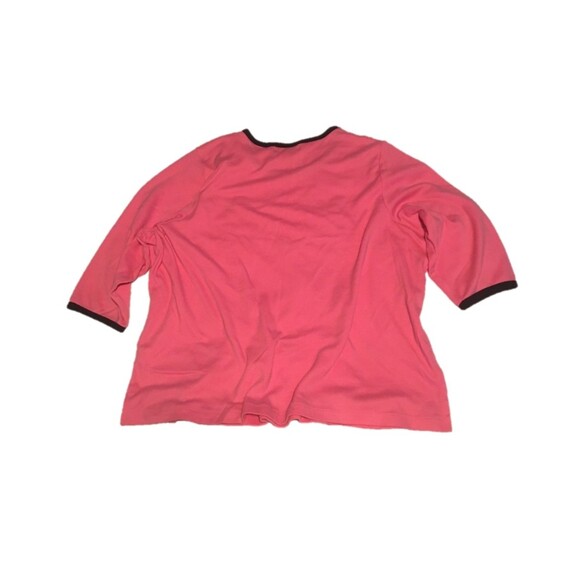 Designer Original shirt Women 1X pink embroidered shoes purses 3/4 sleeve Barbie - Picture 2 of 7